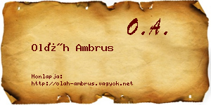 Oláh Ambrus névjegykártya